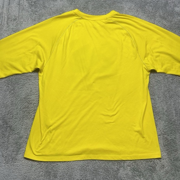 Adidas MICHIGAN Wolverines Climalite Long Sleeve Shirt Mens L Yellow Valiant Vic - Picture 2 of 12